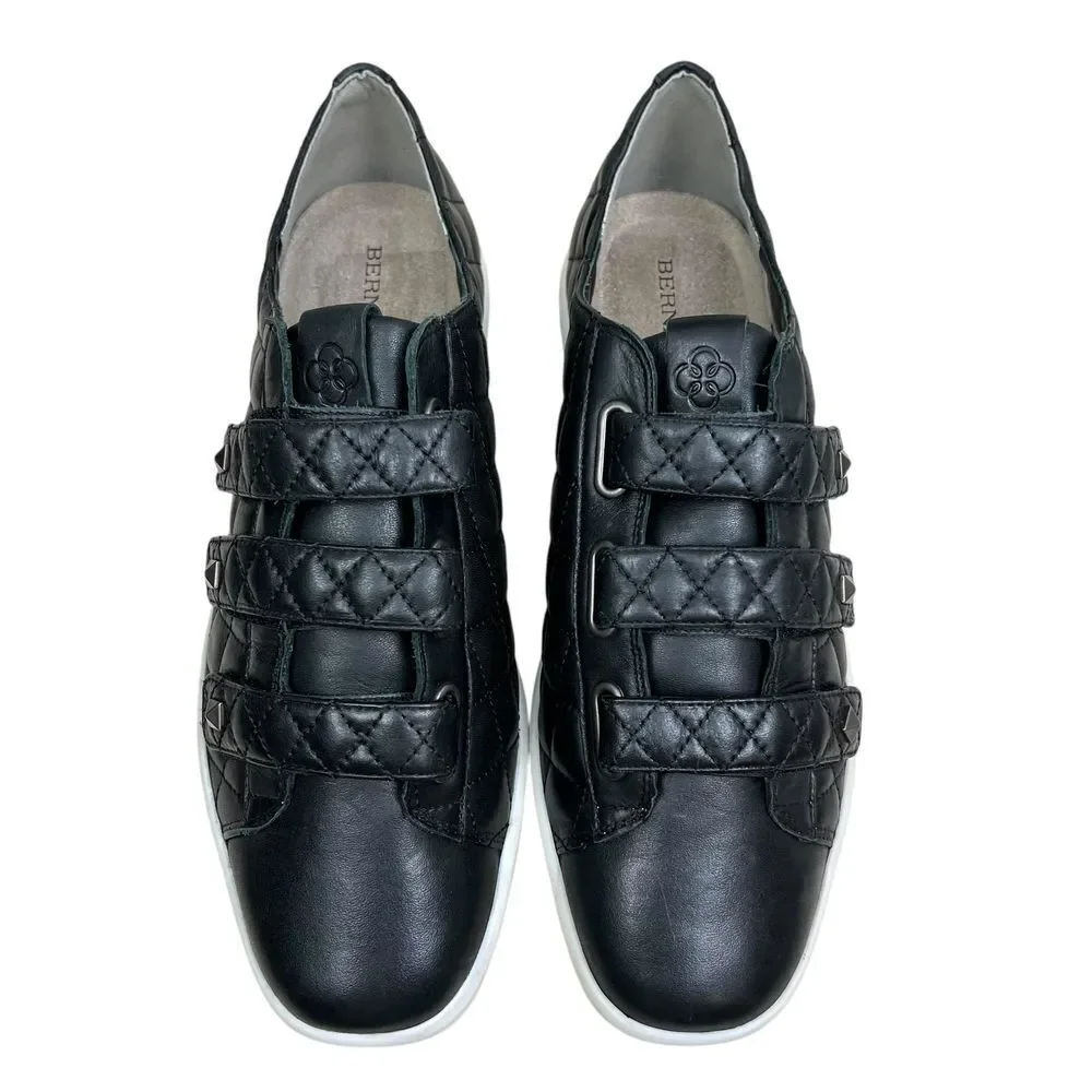 Bernardo Dillon Women Quilted Sneakers Black Leather Studded Chunky Soles Sz 10M